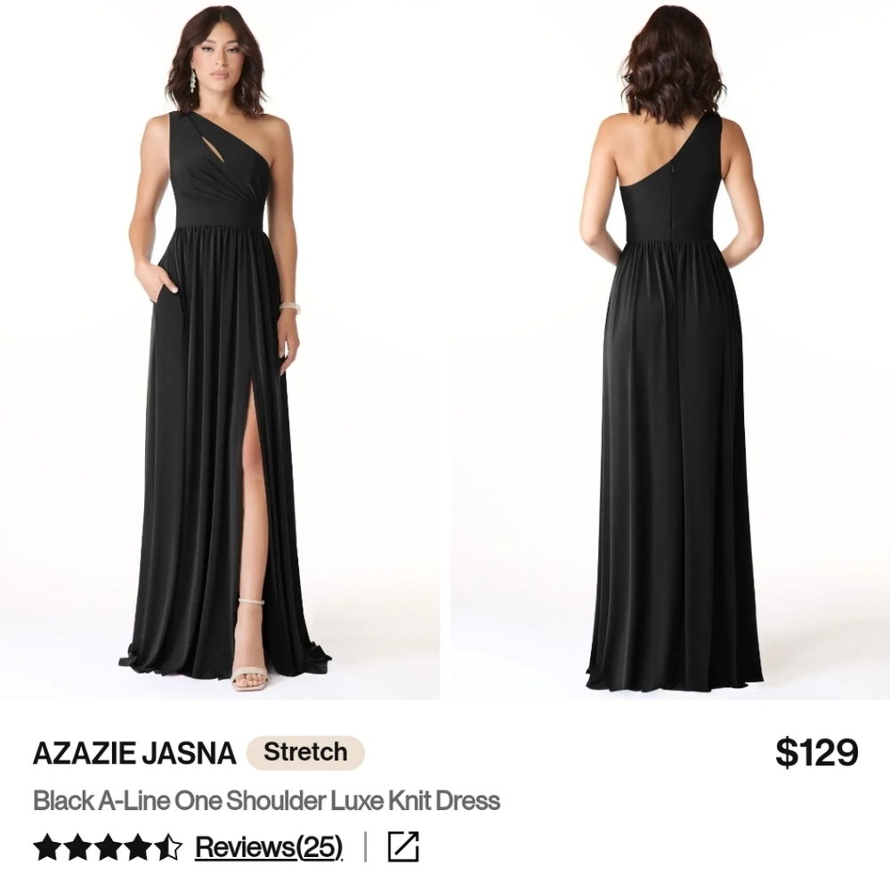 Azazie Jasna Elegant Black One Shoulder Dress